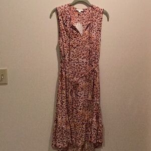 NWT beachlunchlounge Pink Leopard Midi Dress